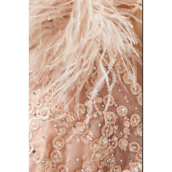 MAC DUGGAL Embellished Feathered One-shoulder Gown in Tulle Size 8 NWT - Picture 5 of 13